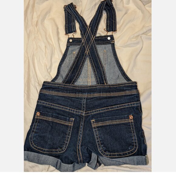 Vintage Lot of 2 Jordache Girls Sz XS 4-5 Blue Denim Shortalls Overalls Lace - Picture 3 of 4
